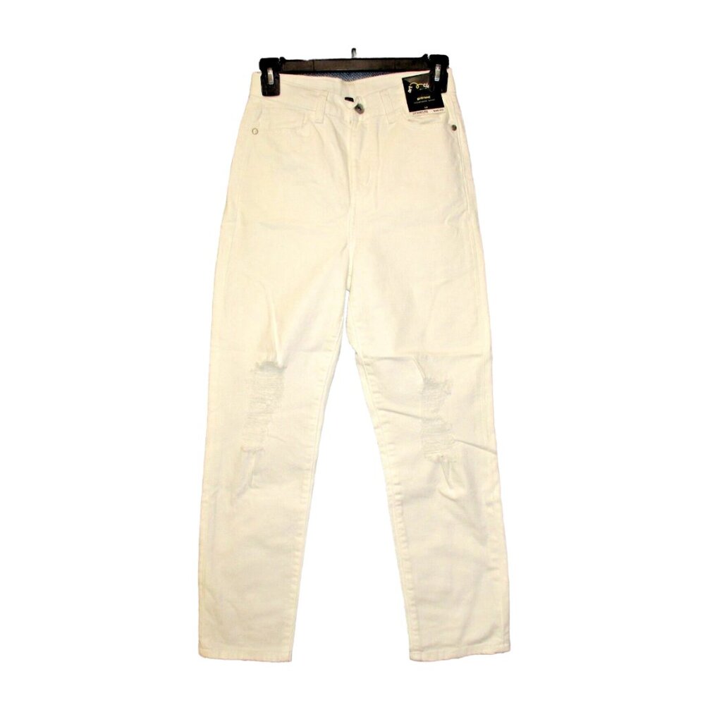 Art Class Girls' Size 16 Plus Distressed Girlfriend High-Rise White Jeans NWT